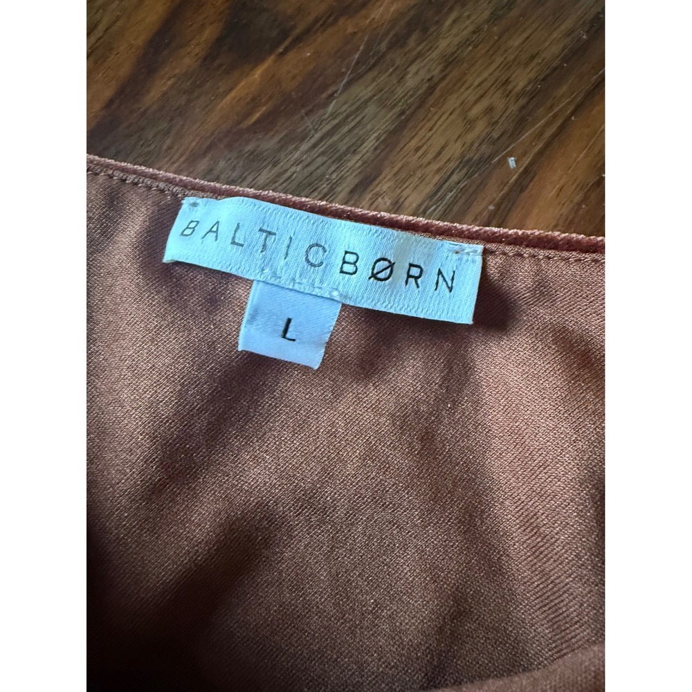 Baltic Born One Shoulder Velvet Maxi Dress Mahogany Brown Formal Gown Large - Picture 7 of 12